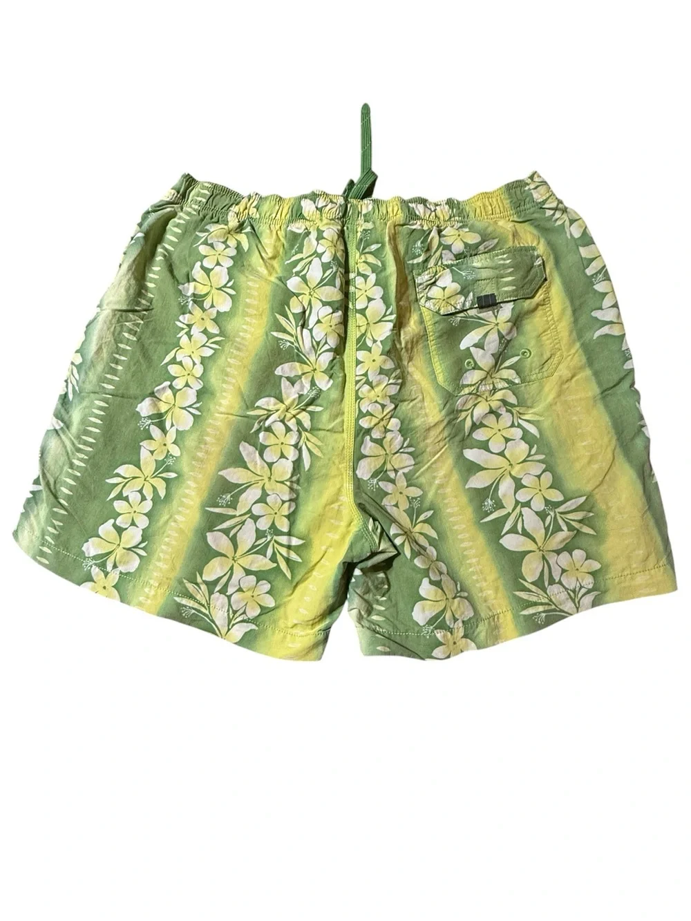 Tommy Bahama Men’s Large Swim Trunks Green Yellow Floral Tropical Resort Lined